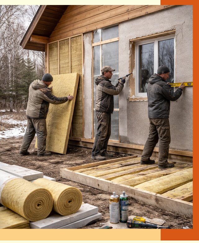 Утепление дачного дома в Лангепасе от 4798 руб/м2 — недорого | ТепломастерЛнг