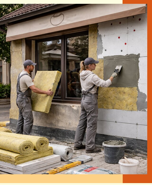 Утепление кафе в Лангепасе от 4242 руб/м2 — комплексно под ключ | ТепломастерЛнг